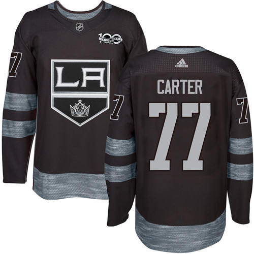 Adidas Kings #77 Jeff Carter Black 1917-100th Anniversary Stitched NHL Jersey